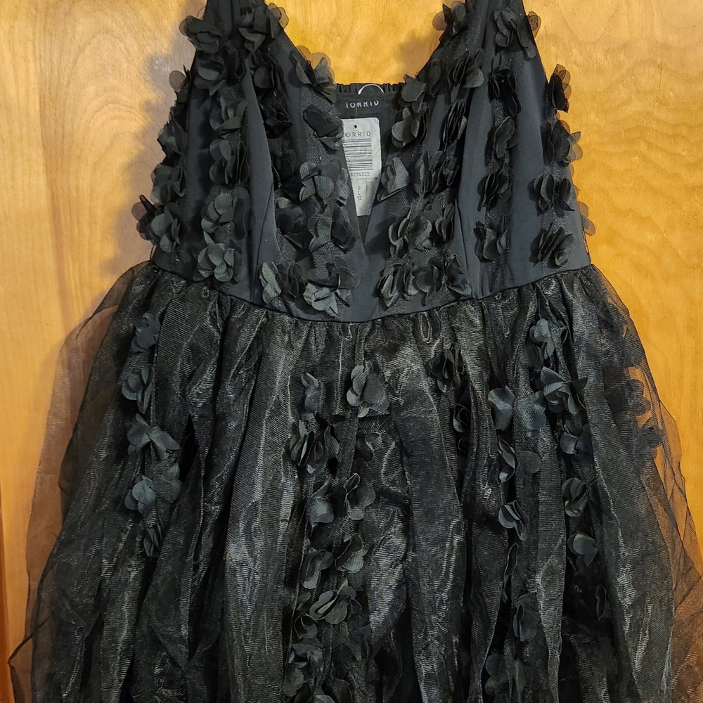 Torrid Black Dress with Floral Accents